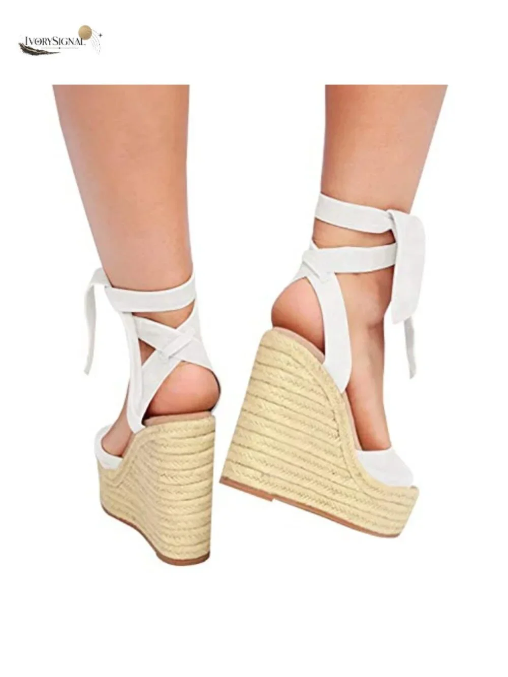Women's Espadrille Wedge Sandals Open Toe Lace Up Platform Ankle Strap Summer